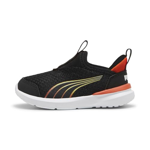 Puma Unisex-Child, Kruz, Puma Black-Redmazing, Big Kid 5.5