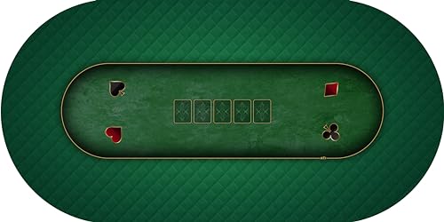 Tapis de poker ovale vert fabriqué en France pour des parties d'exception