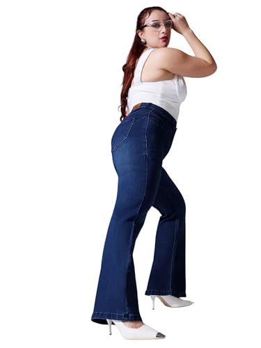 Image of Miss Chase A+ Women's Bootcut High Rise Regular Length Stretchable Denim Jeans