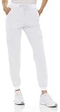 MediChic Scrubs Womens Stretch Knitwaist Six Pocket Scrub Joggers White