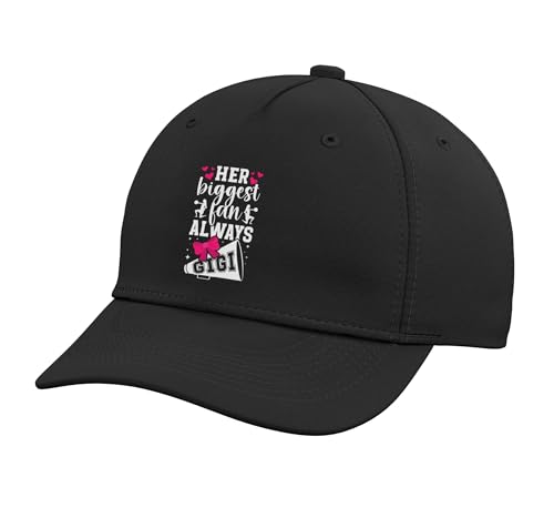 Biggest Fan Cheer Gigi Cheerleader Gigi Cheerleading Gigi Adjustable Printed Baseball Hat, Black