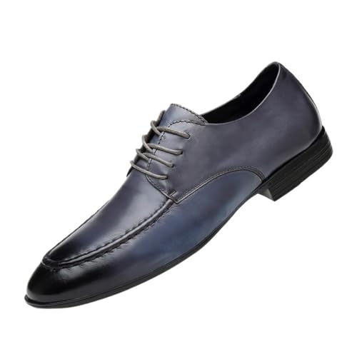 Mens Oxford Derby Dress Shoes Leather Business Casual Comfortable Soft Sole Non Slip Walking Brogue Footwear Lace up