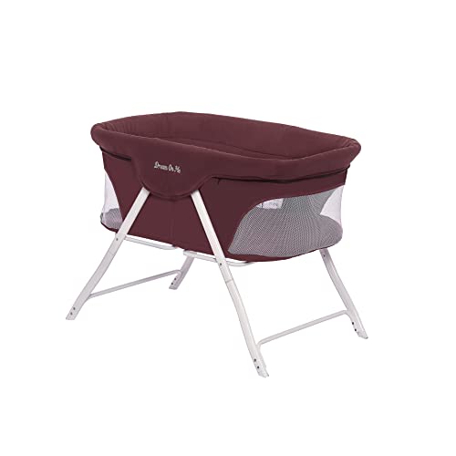 Image of Dream on me Traveler Portable Bassinet in Berry, Lightweight and Breathable Mesh Design, Easy to Clean and Fold Baby Bassinet - Carry Bag Included