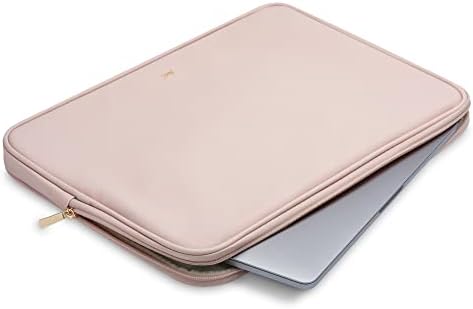 Jomi Laptop Padded PU Leather Slim Sleeve Case up to 15" Inch Laptops Compatible with MacBook Pro 15, Dell XPS 15, HP Probook, ASUS Acer Lenovo, Chromebook (Grey)