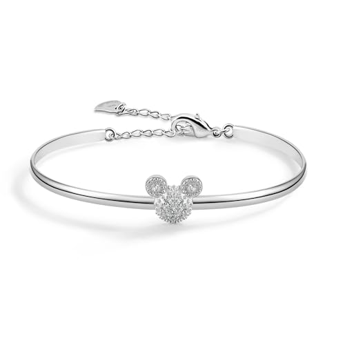 925 Sterling Silver Cute Mickey Bangles Fashion Women Charm Bracelet Adjustable Size Fine Jewelry Gift For female Wife Her