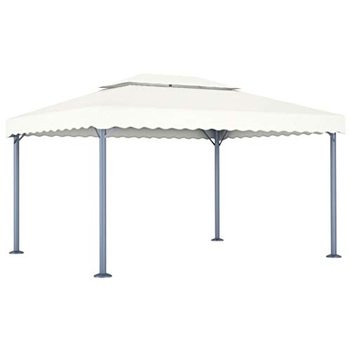 Ordellia Cenador de 400 x 300 cm, color crema, aluminio, con techo Oxford, protección UV, resistente a la intemperie y al viento, para jardín, terraza, fiesta, exterior, camping