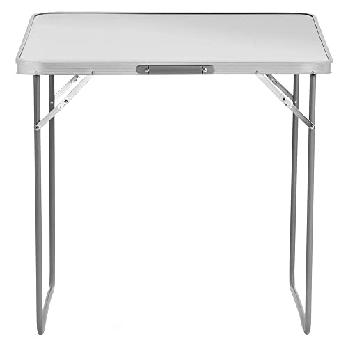 SA Products Utility Folding Table - Portable Foldable Table for Camping, Party & Picnic - Lightweight Small Folding Table - Sturdy Outdoor Patio Furniture with Aluminium Frame (2.6ft White)