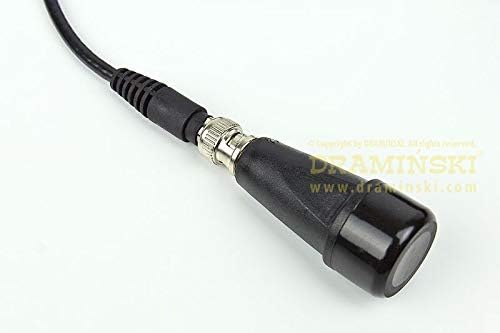 Agara nso view of the ultrasonic probe, showing its tip and the BNC connector.