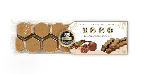 1880 - Turrón Bombon Rocher 200g cremige Textur Spitzenqualität edle Zutaten authentischer Geschmack Haselnusscreme essbares Gold der teuerste Turrón der Welt
