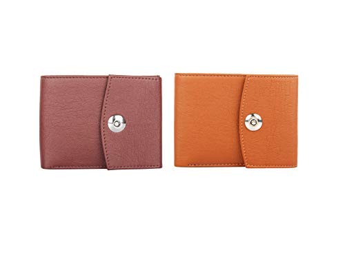 amicraft Tan & Brown Synthetic Leather Bi Fold Men's Wallet Pack of 2-picture-10