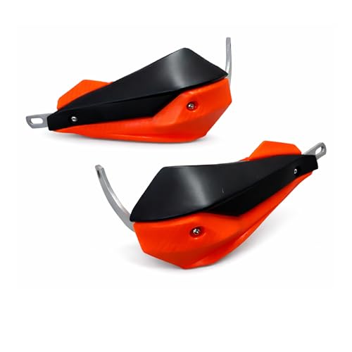 Image of Universal Motorcycle Hand Guard Wind Protector | Durable ABS Handguards for All Bikes Model (Black /Orange)