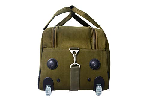 Image of Timus Club Mumbai 55CM /20 inch Cabin Miltary Green 2 Wheel Duffle Trolley Travel Bag /Best Duffle for Men /Soft Sided Luggage /Light Weight Bags /Duffle Bags for Women /Best Waterproof Duffle Bag