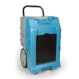 PURAERO LGR Commercial Dehumidifier | 77 AHAM 125 Saturated Pints per Day | for Crawlspaces, Basements, Homes | Water Damage Restoration, Grow Rooms | PA-70-LGR | Blue