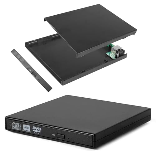 ATEK External CD DVD Case Enclosure Slim USB to SATA Combo ROM Caddy Cover Compatible with DVD-ROM CD-R CD-RW Supports USB 2.0 High Speed 480Mbps