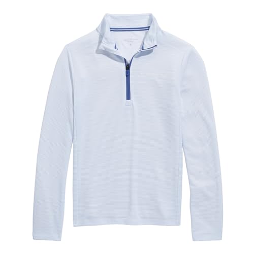 vineyard vines Boys' Sankaty Quarter-Zip, White Cap