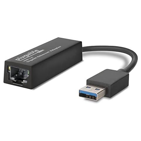 Plugable USB to Ethernet Adapter, USB 3.0 to Gigabit Ethernet, Supports Windows 11, 10, 8.1, 7, XP, Linux, Chrome OS Cover