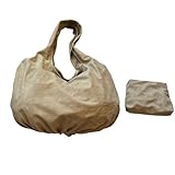 WANWEN Bolso Saco Piel Vuelta Mujer, Bolso Piel de Ante Mujer, Sencillo y Retro, Con un Clutch, Perfecto para el Día a Día (Caqui)