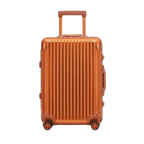PANKERS Travel Suitcase All-Aluminum Magnesium Alloy Trolley Case Metal Suitcase Universal Wheel Boarding Case 24-inch Suitcase Trolley Case, Orange