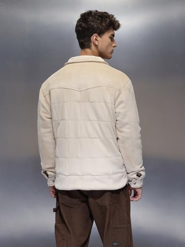 Image of WROGN Men's Corduroy Jacket | Zip & Snap Button | Oversized Fit