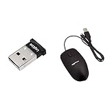 LogiLink BT0015 Nano USB Bluetooth Adapter Stick Dongle V 4.0 EDR Plug & Play Modell/Windows 10/8.1/8 / 7 / Vista/XP 32-Bit und 64-Bit & AmazonBasics USB-Maus mit DREI Schaltflächen (schwarz)
