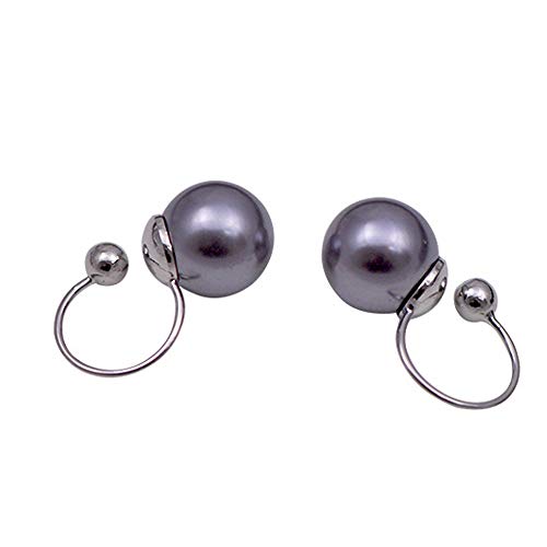 U Studs Faux Pearl Ear Crawler Earrings Cuffs Climber Ear Wrap Pin Vine Non-pierced Charms Clip On Jewelry Grey Pearl