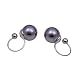 U Studs Faux Pearl Ear Crawler Earrings Cuffs Climber Ear Wrap Pin Vine Non-pierced Charms Clip On Jewelry Grey Pearl