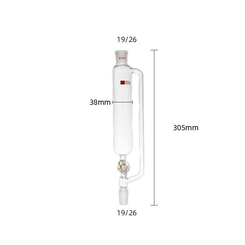 Embudos de vidrio de laboratorio con tapones de PTFE, de 10 a 1000 ml