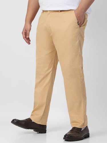 Image of Urbano Plus Men Mid Rise Cotton Regular Fit Casual Chino Pants Stretch