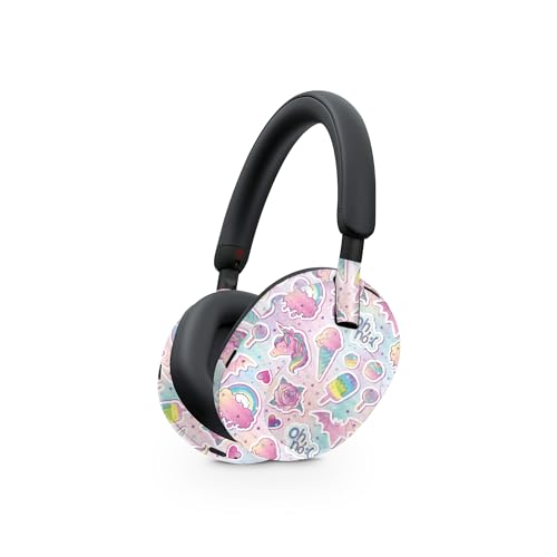 Image of MightySkins Carbon Fiber Skin Compatible with Sony WH-1000XM5 Headphones - Unicorn Popsicle | Protective, Durable Textured Carbon Fiber Finish | Easy to Apply
