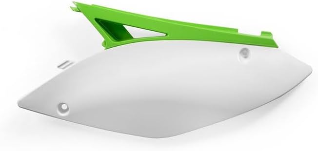 Acerbis Side Panels White/Green Compatible with Kawasaki KX250F 2009-2012/KX450F 2009-2011 - 2141731050