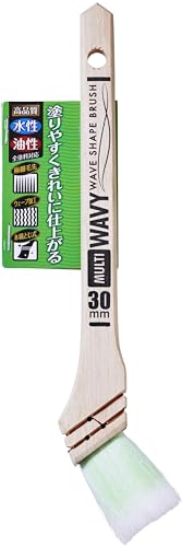アサヒペン 刷毛 ウェーブ化繊ハケ WAVY多用途用 30mm WCO-30 極細毛先 直毛とウェーブ毛の混合 含みが良く塗りやすい 水性塗料 油性塗料 兼用