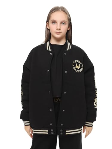 Blouson aviateur fille noir veste manches longues fillette 122