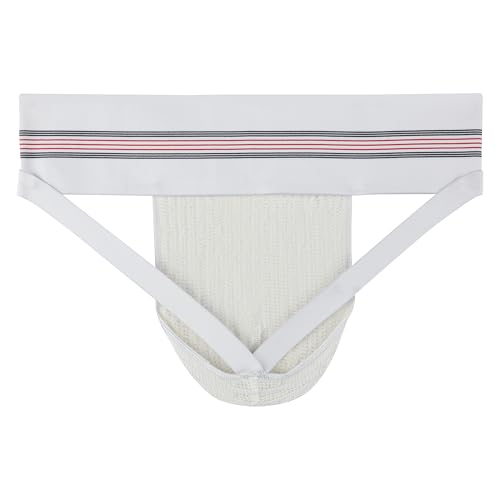 GYM Mens Old School Jockstrap (Small, White, 1-Pack)
