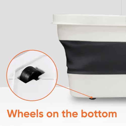 Image of Superio Fold N' Go Mop Buckets with Wheels 6-Pack - Collapsible Cleaning Bucket, 10L, Portable Water Pail for Home, Car, and Outdoor Use