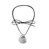 yfstyle Shell Necklace Seashell Necklace for Women Gold Silver Conch Shell Necklace Summer Ocean Sea Shell Jewelry Dainty Summer Beach Gifts for Women-Silver