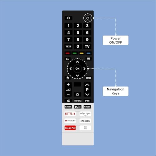 Image of Compatible with Toshiba Smart Tv Remote Without Voice - Hot Keys Netflix, Prime Video, Media, Google Play, YouTube and Media Use for LCD LED OLED QLED UHD 4K Android TVs