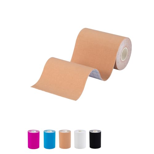 Extra Wide Kinesiology Tape, Pain Relief and Muscle Support for Back Shoulder Ankle Knee, Football Turf Tape for Turf Burn, 4 in x 16.4 Ft, Skin