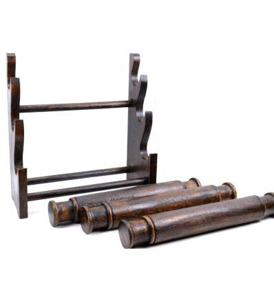 Porta Braccialetti E Orologi In Legno Massello - 4 Semainer, Colore Marrone Cioccolato | Espositore Gioielli Artigianale - Foto 4