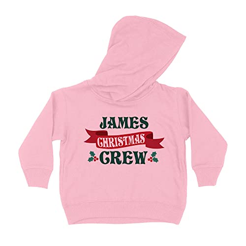 James Christmas Crew Kids Hoodie Sweatshirt Toddler 4T Light Pink