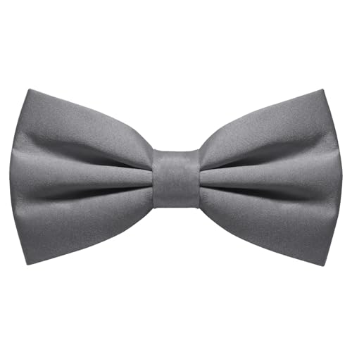 JEMYGINS Nœud papillon mat pour homme, disponible en couleurs unies, gris foncé, M