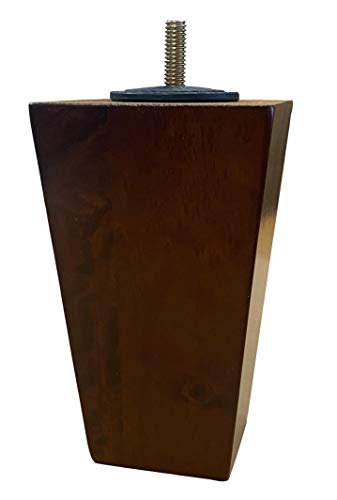 Elegent Upholstery 5\" Solid Wood Furniture Sofa/Chair/Ottoman Tapered Legs Walnut Finish [5/16\" Bolt] - Set of 4