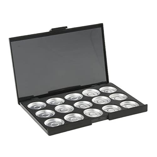 UJEAVETTE® 2xBlack Makeup Palette Empty Eyeshadow Blusher Case Cosmetic Collection Small-picture-26