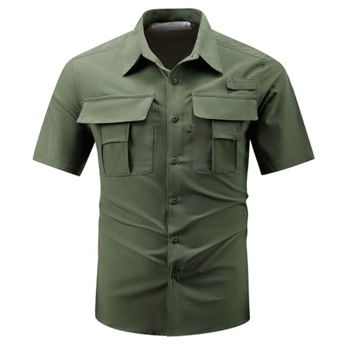 Chemise imperméable à manches courtes avec poches tactiques fonctionnelles