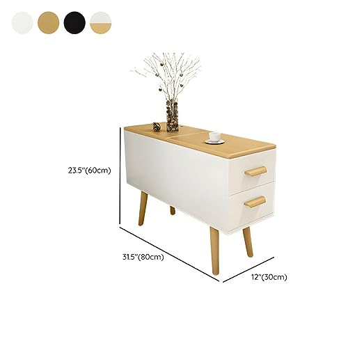 Table de bout en bois naturel table d'appoint moderne grand espace rangement - 3