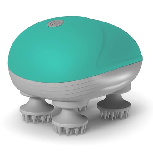 CONBRE Revital Electric Scalp Massager for Men Women, Handheld Cat Dog Pet Head Massager with 4 Silicon Heads | Type-C Charging | Portable Head Massager for Hair Growth, Muscle Relaxation & Stress Relief | 3 Preset Modes (Green) CONBRE Revital Electric Scalp Massager for Men Women, Handheld Cat Dog Pet Head Massager with 4 Silicon Heads | Type-C Charging | Portable Head Massager for Hair Growth, Muscle Relaxation & Stress Relief | 3 Preset Modes (Green)