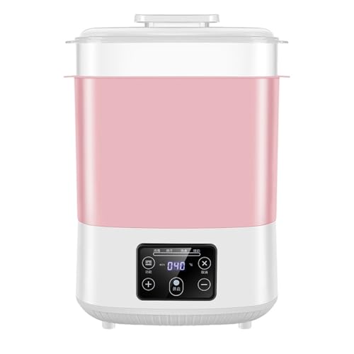 YAKINO 哺乳瓶乾燥機 ミルクヒーター 乾燥殺菌 蒸気殺菌 哺乳瓶洗浄 安全 低騒音 自動電源オフ 乳首 PP哺乳瓶殺菌器 殺菌 保温 消毒 持ち運び簡単 (ピンク)