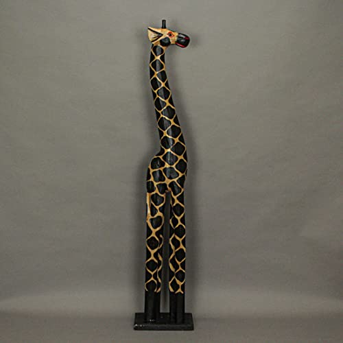 Zeckos Hand Carved Brown Wood Giraffe Sculpture Safari Home Decor Statue 36 Inches High #TOP7