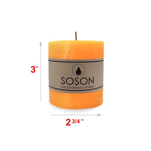 Simply Soson 3X3 Inch Orange Candles Pillar thumb #1
