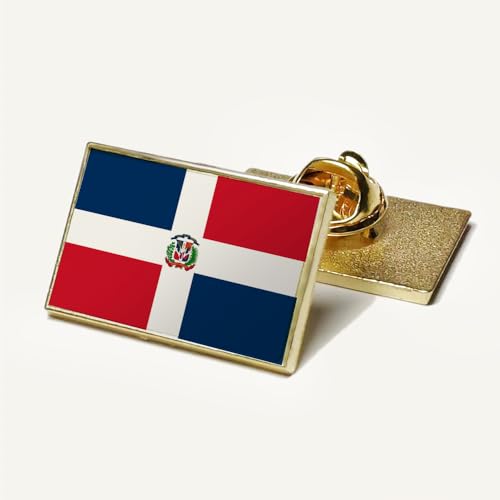 Broches De La Bandera De La República Dominicana Para Mujeres Y Hombres - Broche De La Insignia De Epoxi De Cristal Cuboide Insignias De La Bandera Del Mundo Joyería Nacional Novedosa Para