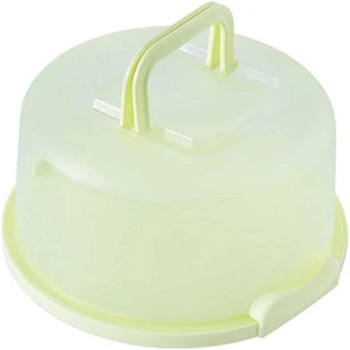 Round Cake Carrier Handheld Plastic Pastry Storage Holder Dessert Container Cover Case Birthday Wedding Party Supplies 3 Color (Color : Blue) (Green)
